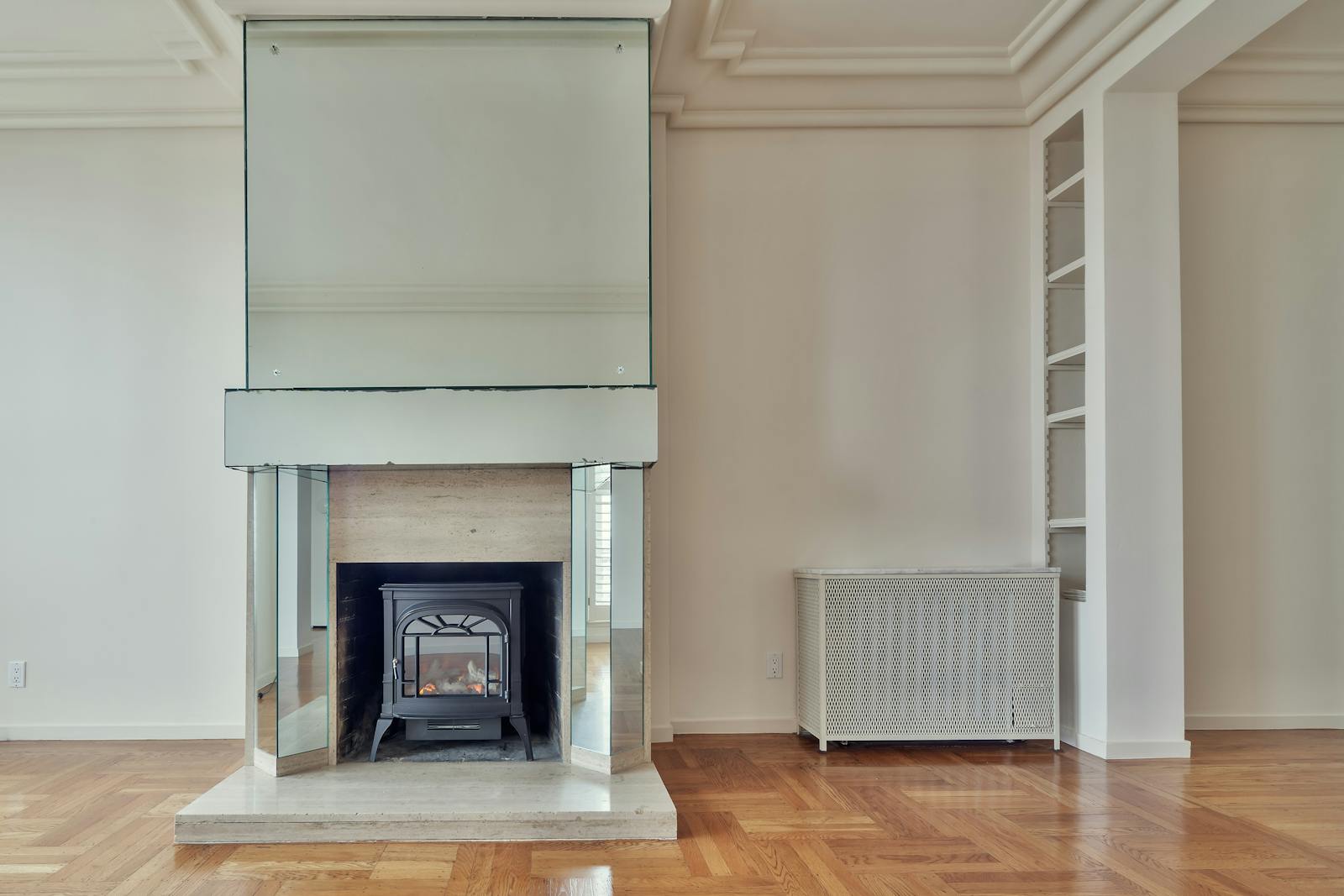 Black Fireplace Inside Wall