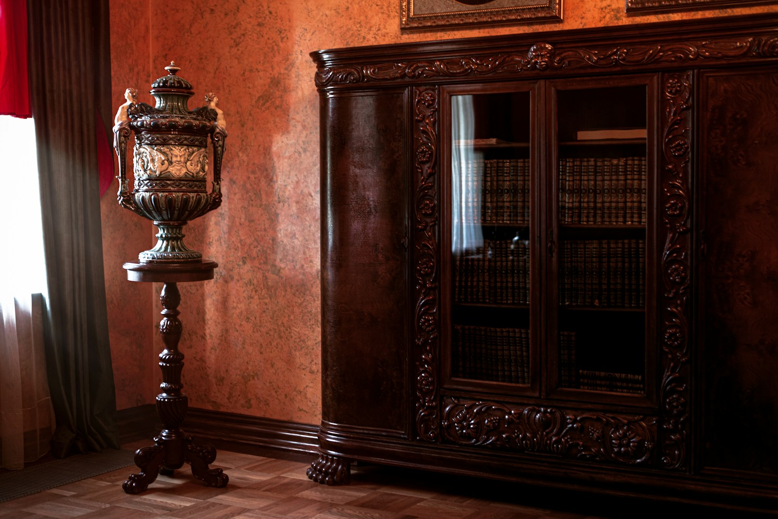 a large antique cabinet